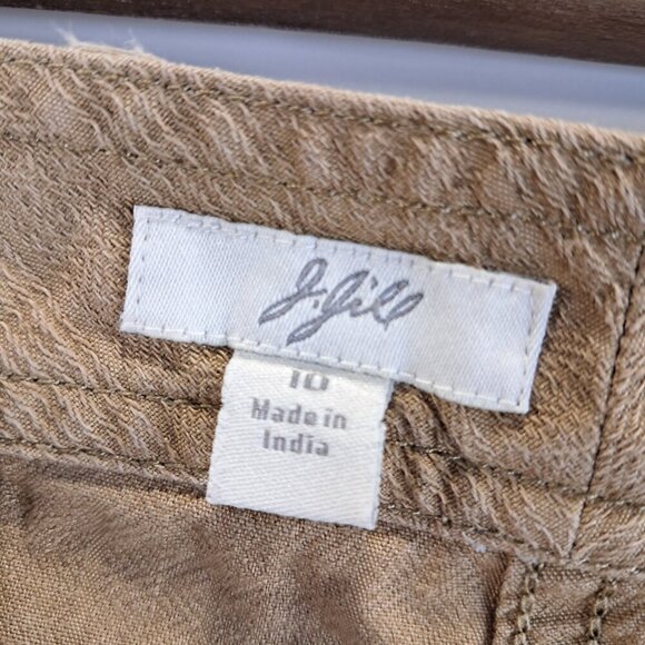 J JILL Genuine Fit Below Waist Tan Capri Cropped Pants Size 10 - Picture 6 of 11